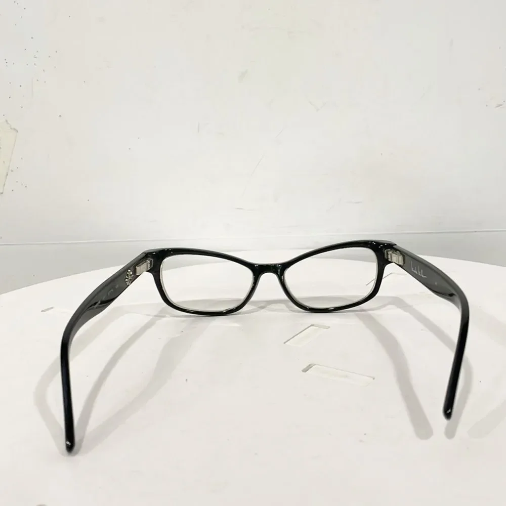 Nicole Miller Eyeglass Frames‎ Subtle Cat Eye Style Black Silver